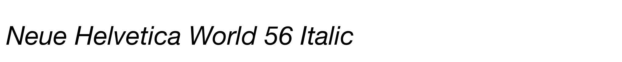 Neue Helvetica World 56 Italic image